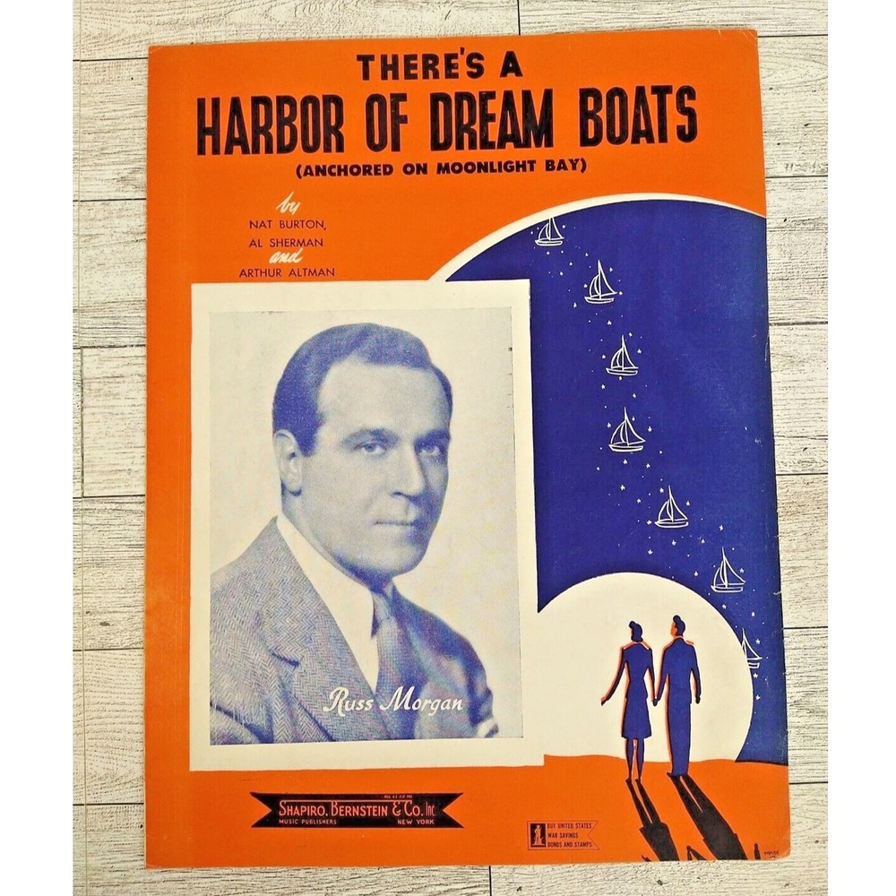 1938 Harbor of Dream Boats - Sheet Music Russ Morgan Piano Vocals Guitar Piano
